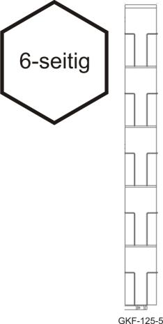 Karten-Bodenständer, 125 mm, 30 Fächer, 1-reihig, 6-seitig, silber